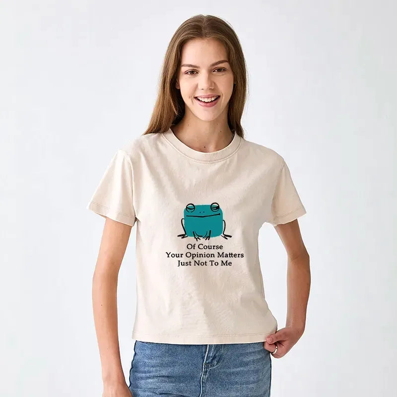 Unbothered Frog Washed T-shirt for Women