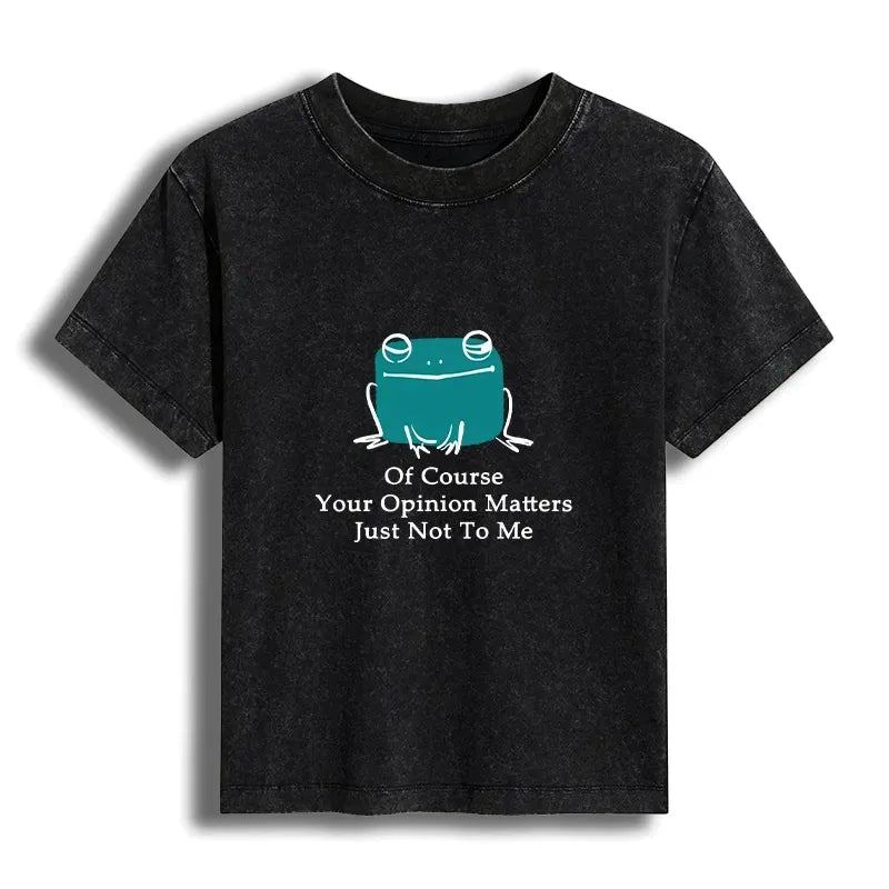 Kyoto-Lion Cool Frog Unbothered By Others Opinions Women's Washed T-shirt