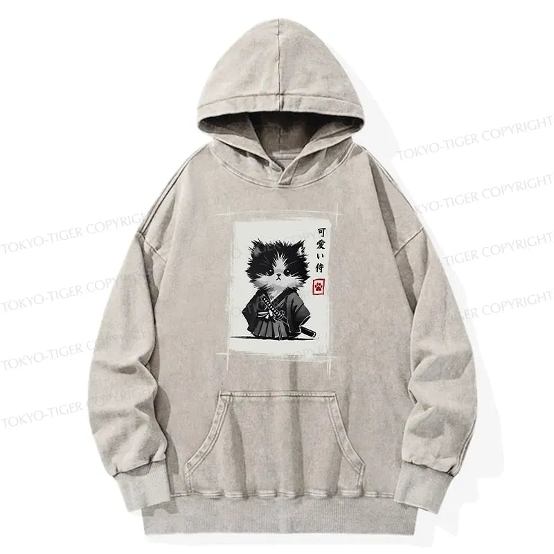 Washed Kitten Hoodie Unisex Gift for Him
