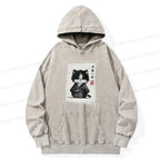 Washed Kitten Hoodie Unisex Gift for Him