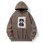 Washed Kitten Hoodie Unisex Gift for Him