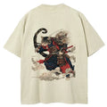 Japanese Samurai Cat Washed T-Shirt