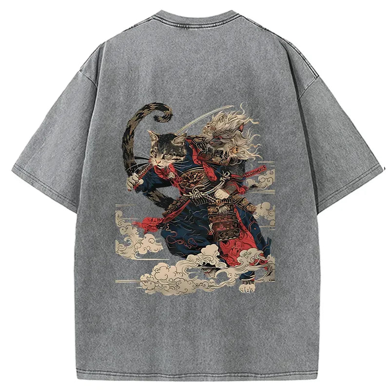 Vintage Ukiyo-e Cat Tee for Streetwear