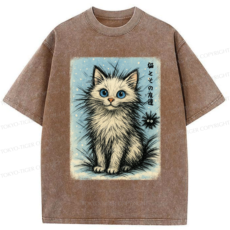 Japanese Vintage Washed T-Shirt for Daily Wear