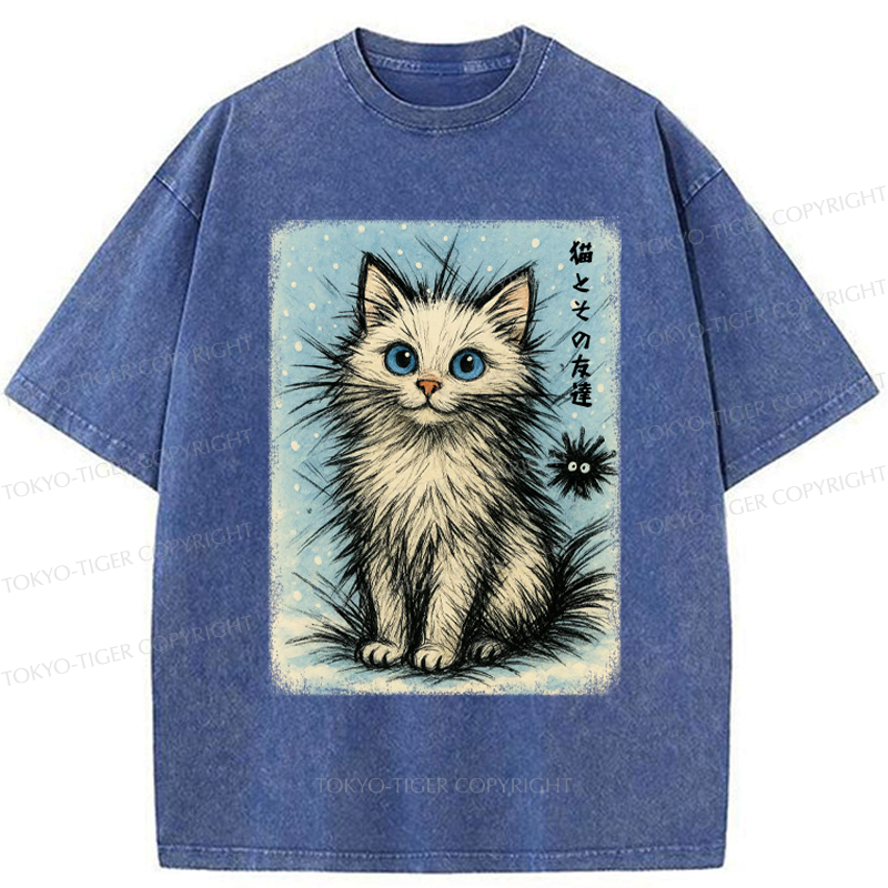 Japanese Vintage Washed T-Shirt for Daily Wear