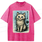 Kyoto-Lion The Kitten And Its Furball Friend Washed T-Shirt