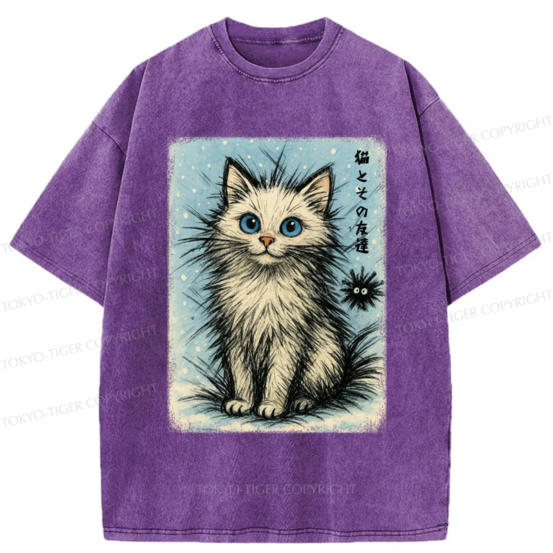 Trendy Japanese Cat T-Shirt for Gift Idea