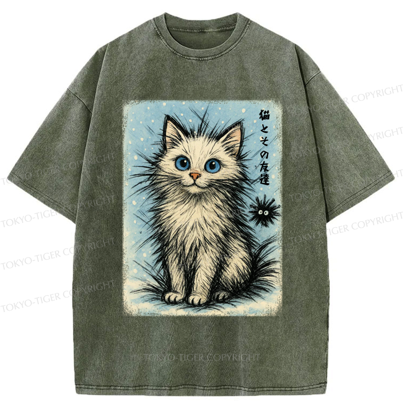 Trendy Japanese Cat T-Shirt for Gift Idea