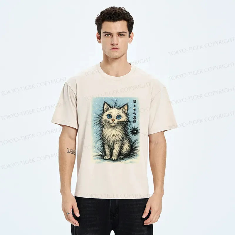 Trendy Japanese Cat T-Shirt for Gift Idea