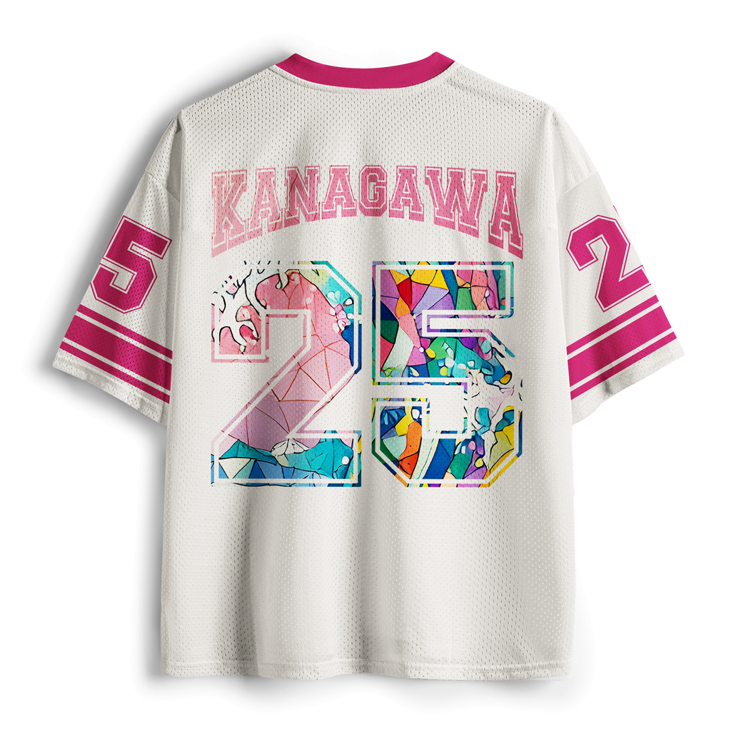 Kyoto-Lion Kanagawa Wave Geometric Mesh Jersey