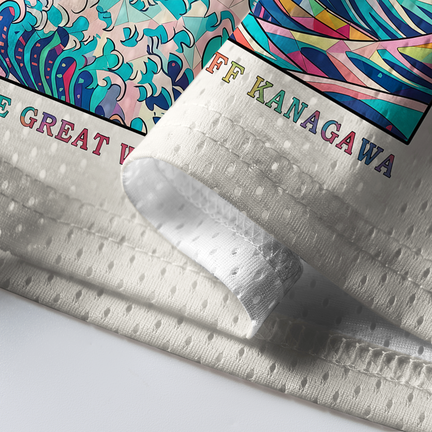 Kyoto-Lion Kanagawa Wave Geometric Mesh Jersey