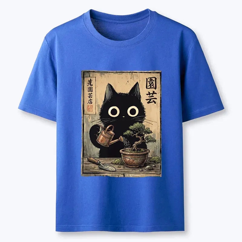 Kyoto-Lion Vintage Style Black Cat Tee