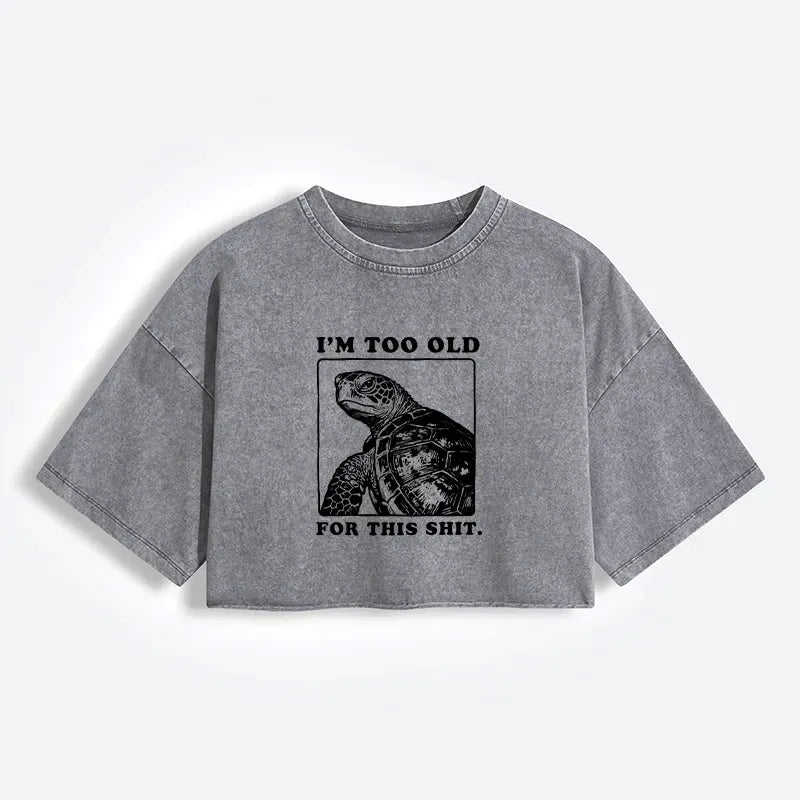 Washed Crop T-Shirt for Japanese Streetwear