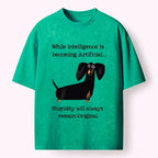 Kyoto-Lion Dachshund Real Humor Funny Meme Washed T-Shirt