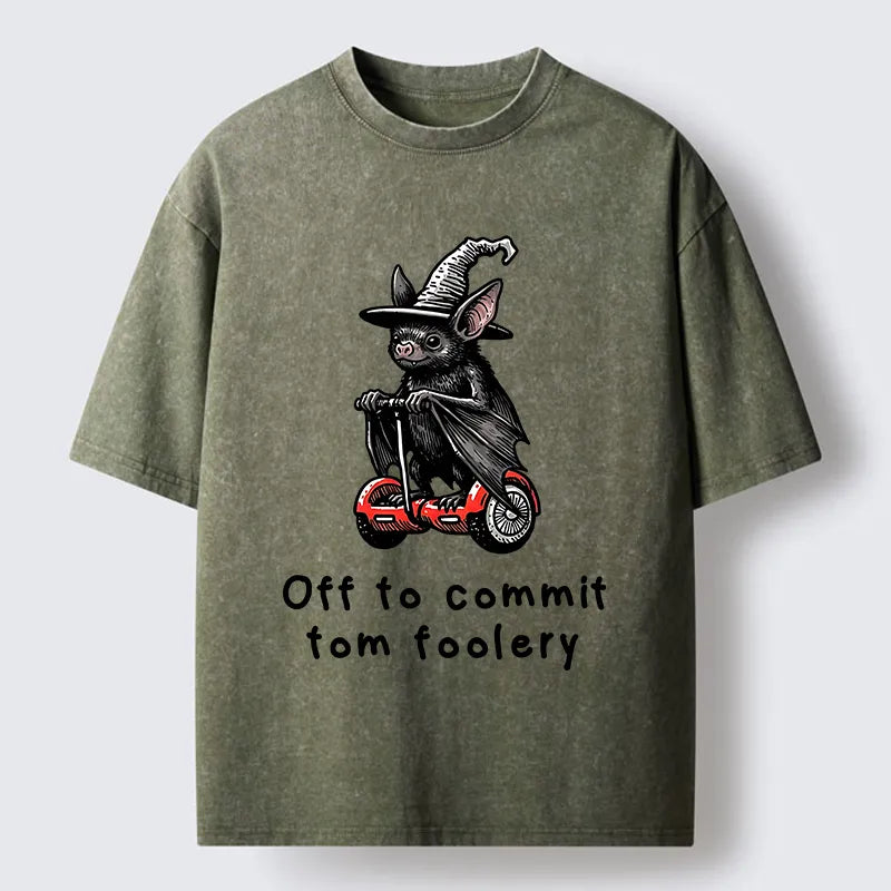 Kyoto-Lion Wizard Bat Meme Washed T-Shirt