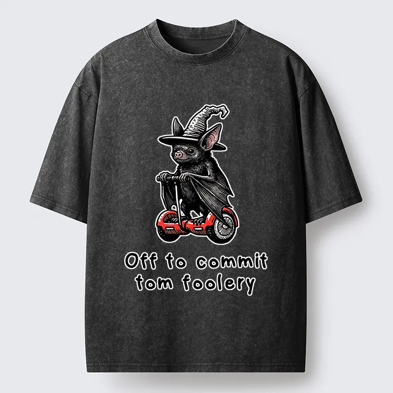 Kyoto-Lion Wizard Bat Meme Washed T-Shirt