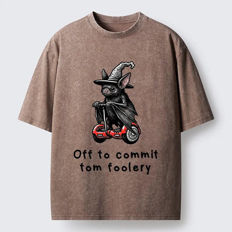Kyoto-Lion Wizard Bat Meme Washed T-Shirt