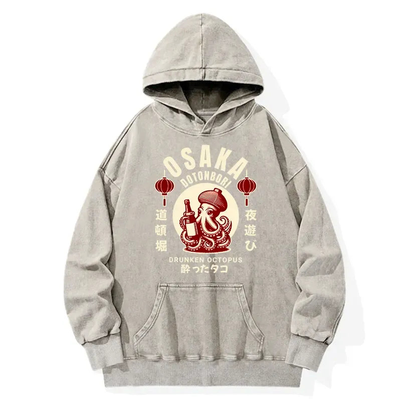 Vintage Japanese Octopus Washed Hoodie