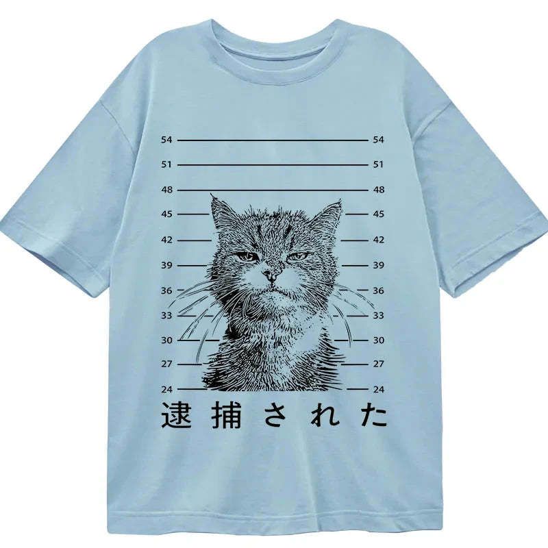 arrested cat classic tee trendy streetwear