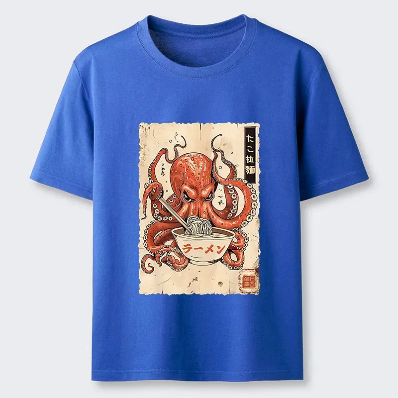 Kyoto-Lion Retro Octopus Eating Ramen Classic T-Shirt