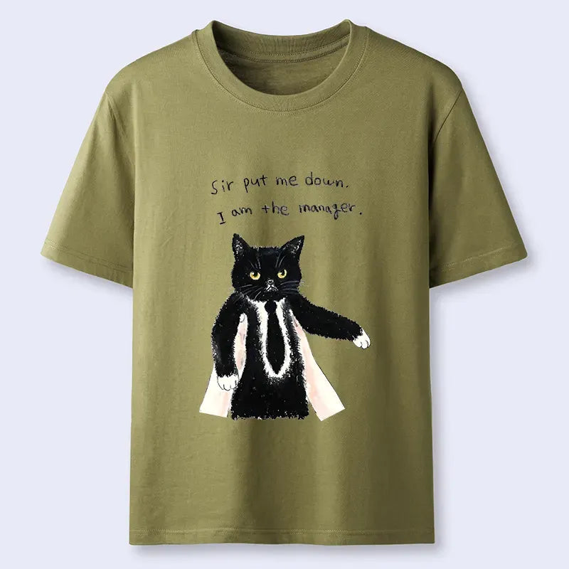 Kyoto-Lion Cat Manager Funny Classic T-Shirt