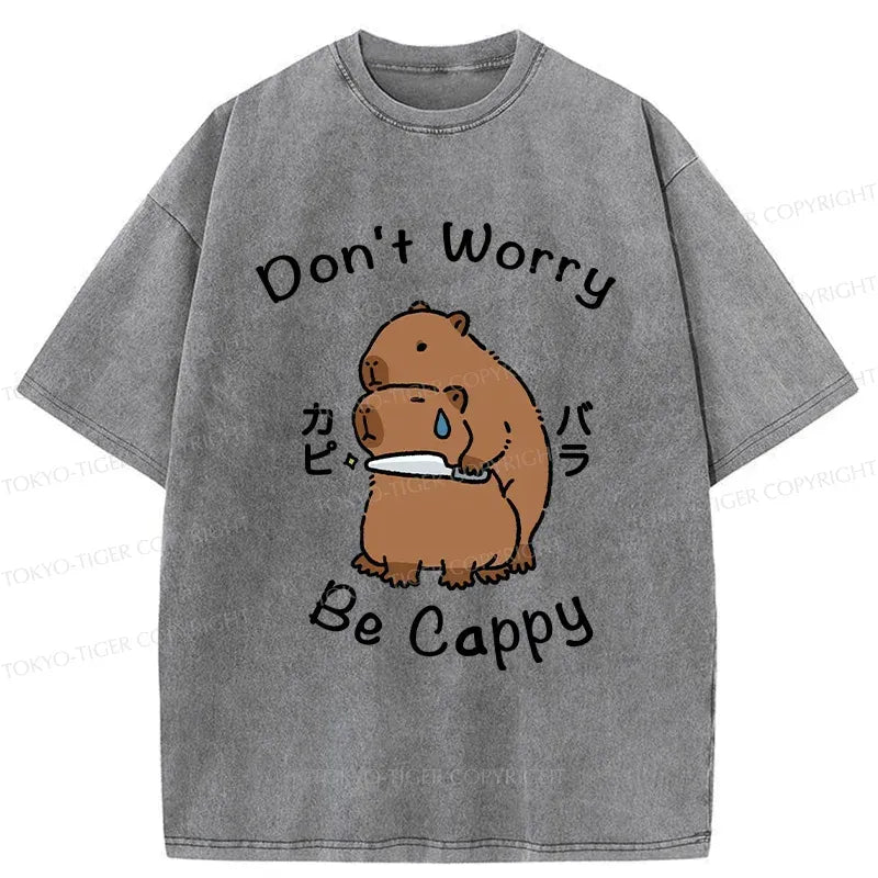 don't worry be cappy washed t-shirt