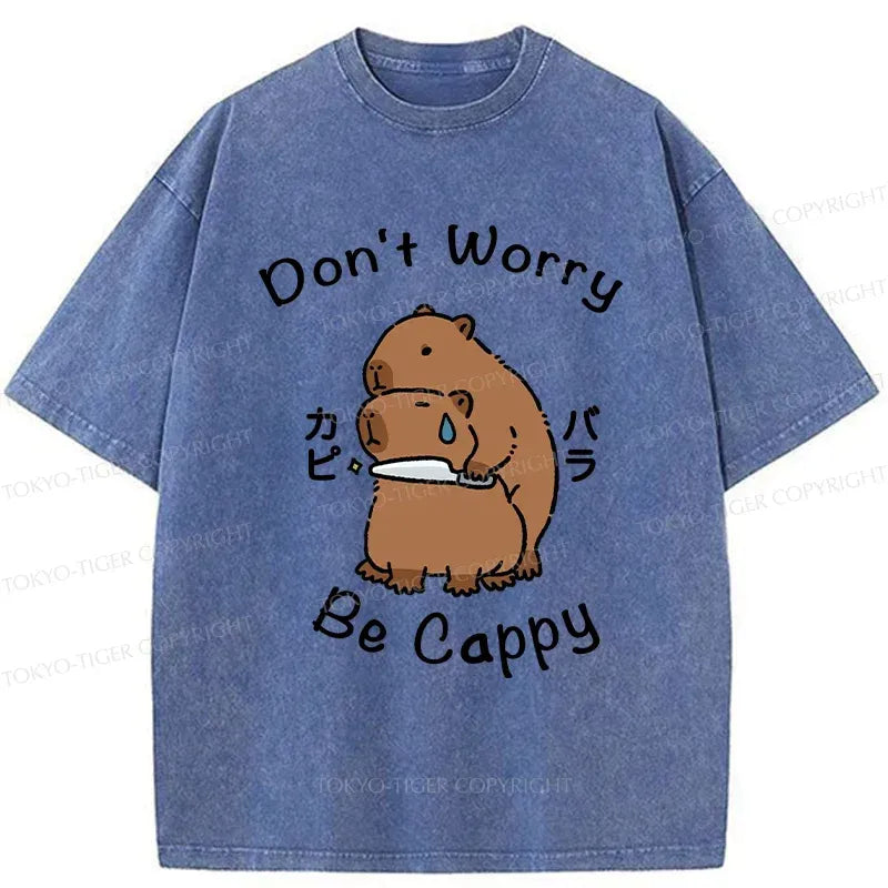 don't worry be cappy washed t-shirt