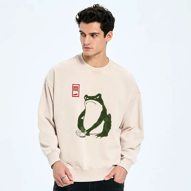 japanese woodblock print frog sweatshirt