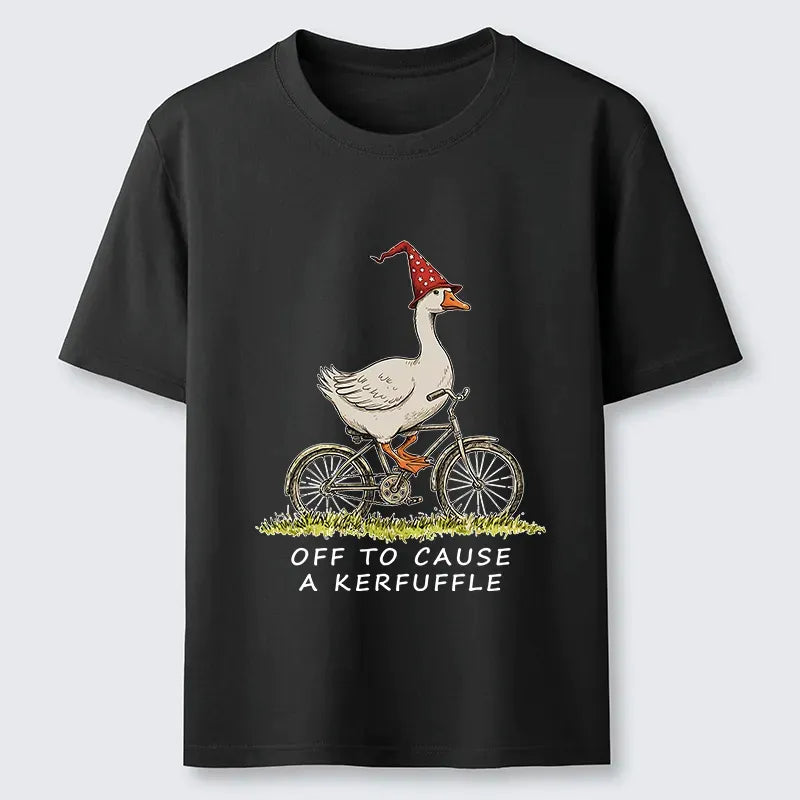 stupid goose riding bicycle shirt gift for him