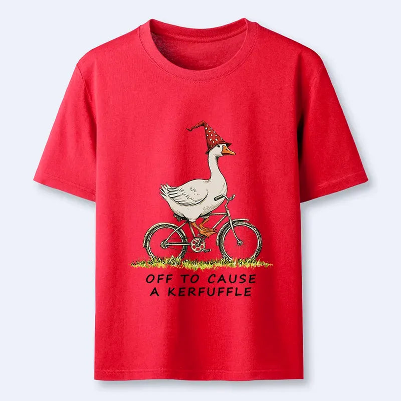 stupid goose riding bicycle shirt gift for him