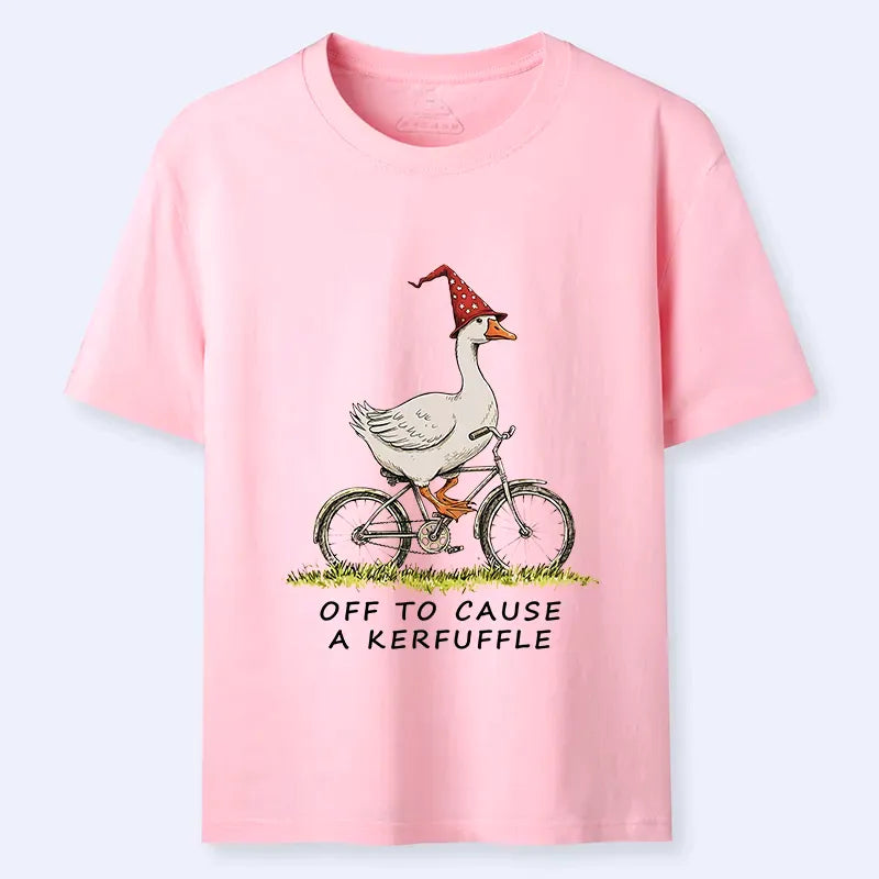 stupid goose riding bicycle shirt gift for him