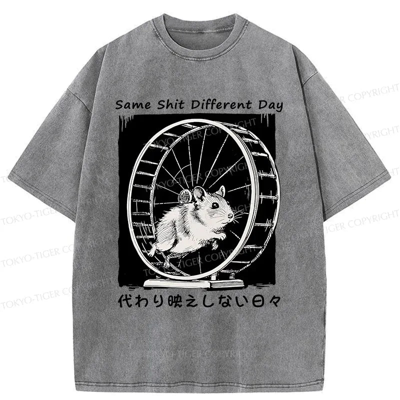 Japanese vintage washed t-shirt for daily wear