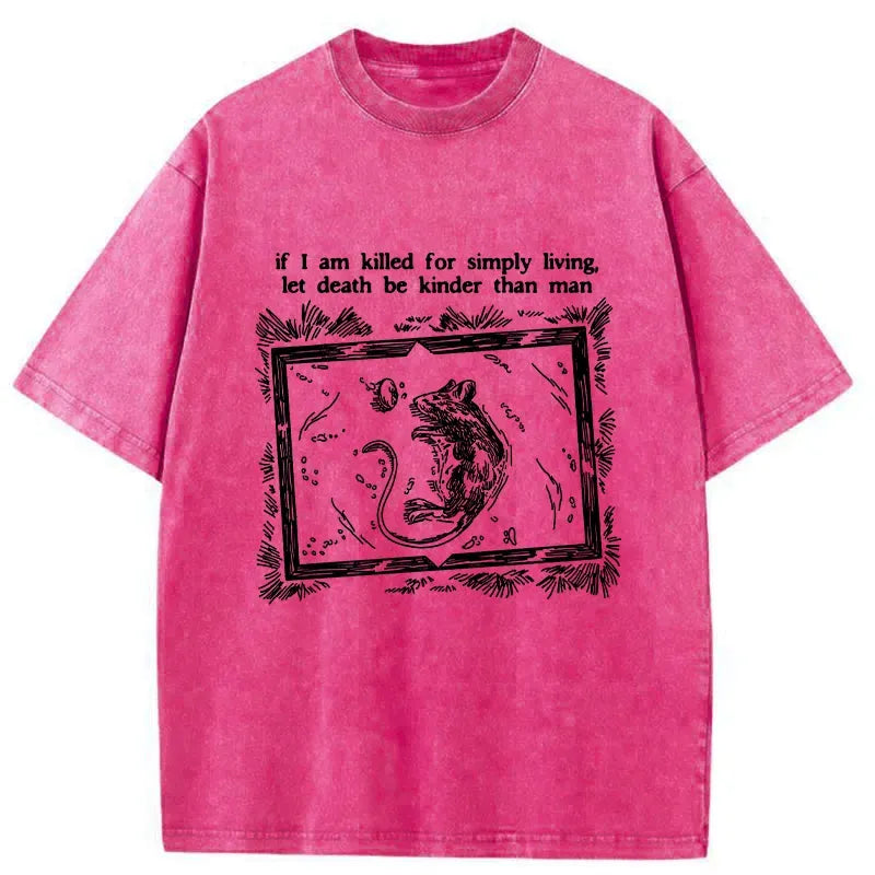 Kyoto-Lion Mouse's Last Wish Washed T-Shirt