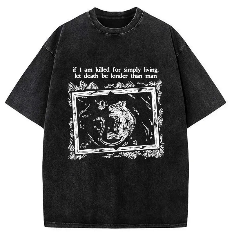 Kyoto-Lion Mouse's Last Wish Washed T-Shirt