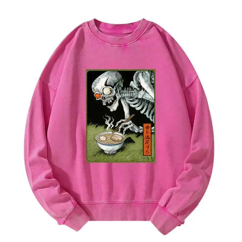 Japanese Ukiyo-e Skeleton Sweatshirt for Everyday