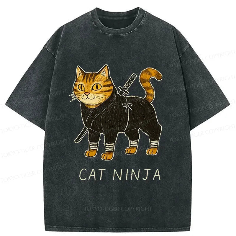 Kyoto-Lion Washed Cotton T-Shirt Free Shipping