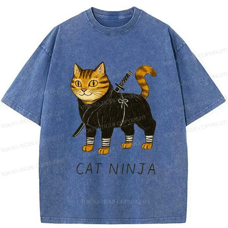 Japanese Ninja Cat T-Shirt for Beach