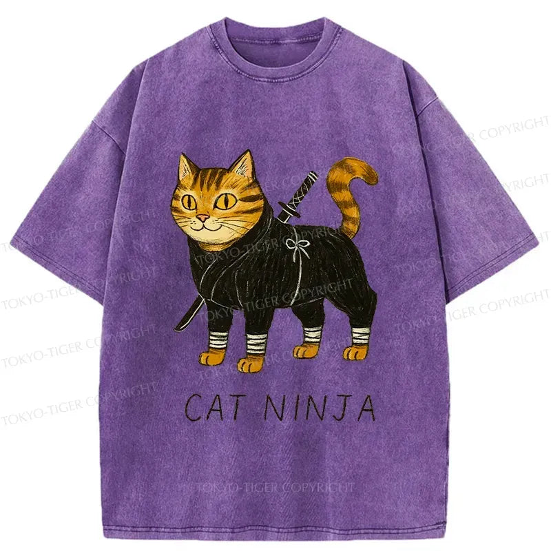 Japanese Ninja Cat T-Shirt for Beach