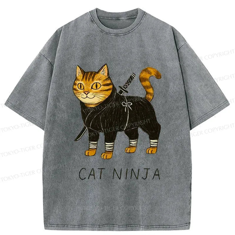 Japanese Ninja Cat T-Shirt for Beach