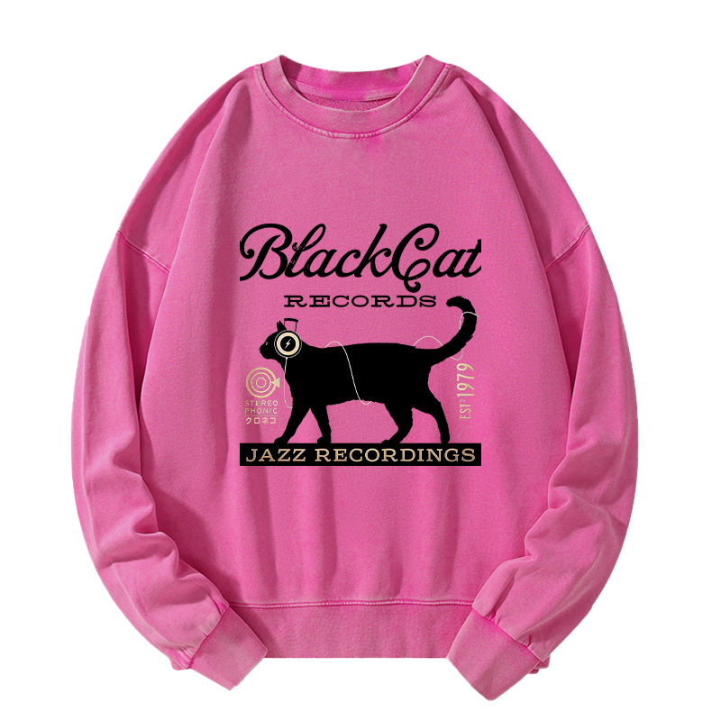 Kyoto-Lion Black Cat Japan Washed Sweatshirt