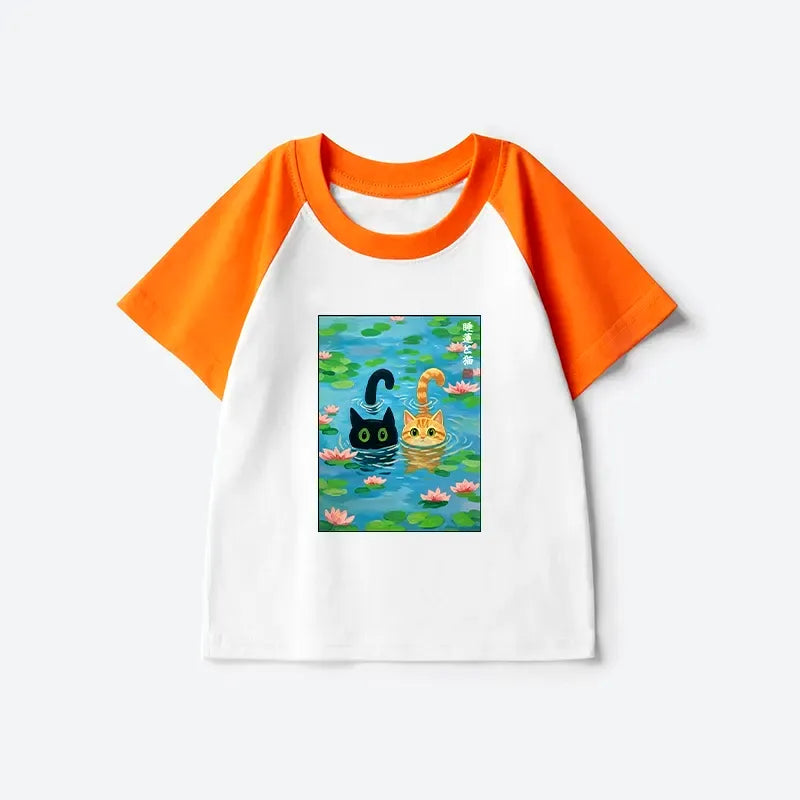 Best Seller Kids Japanese Cat Raglan T-Shirt