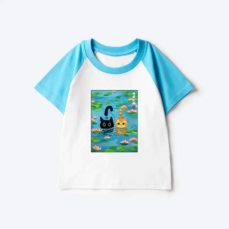 Best Seller Kids Japanese Cat Raglan T-Shirt