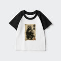 Kyoto-Lion Retro Raccoon Samurai Kids Raglan T-shirt