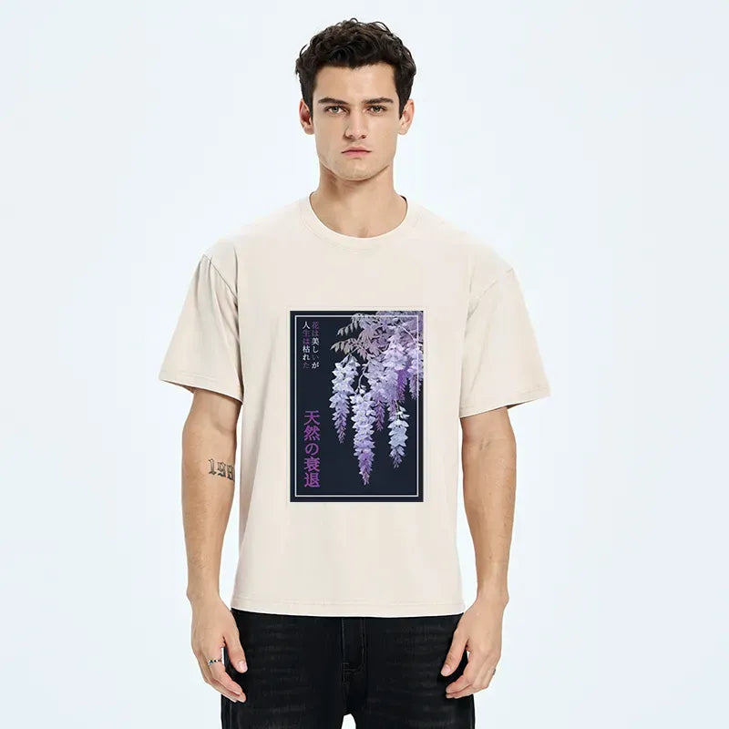 Japanese wisteria flower t-shirt for men