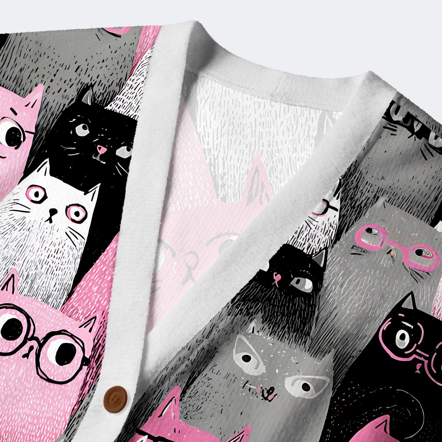 Kyoto-Lion Cats With Attitude Ugly Cardigan Sweater