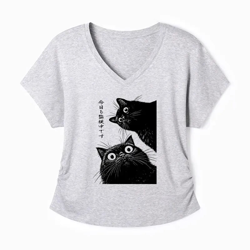 Kyoto-Lion The Cat Is Watching Today Modal Dolman Sleeve T-Shirt