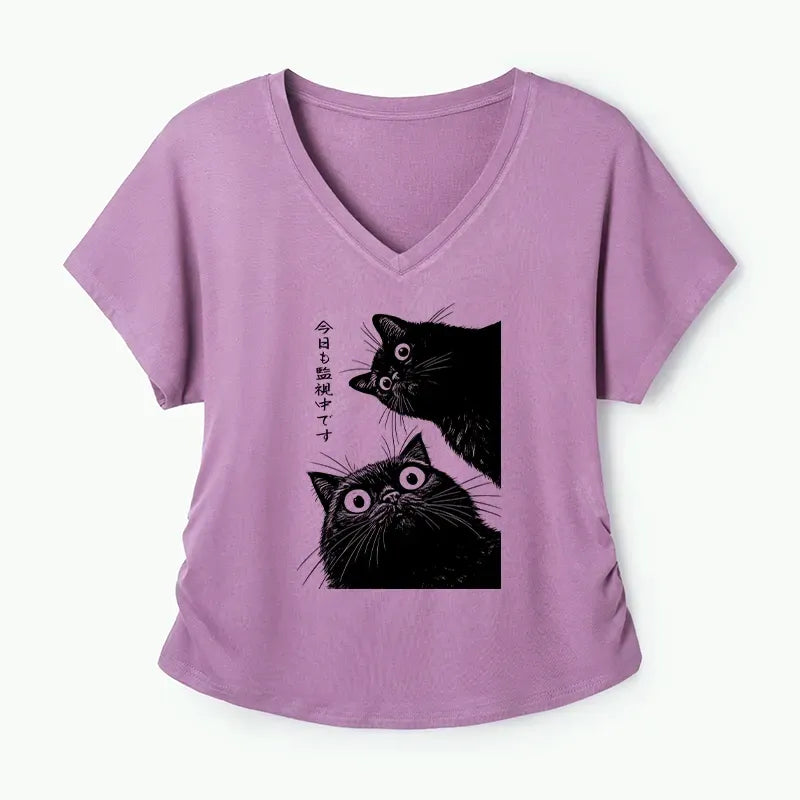 Kyoto Lion Japanese Cat Shirt for Vacation