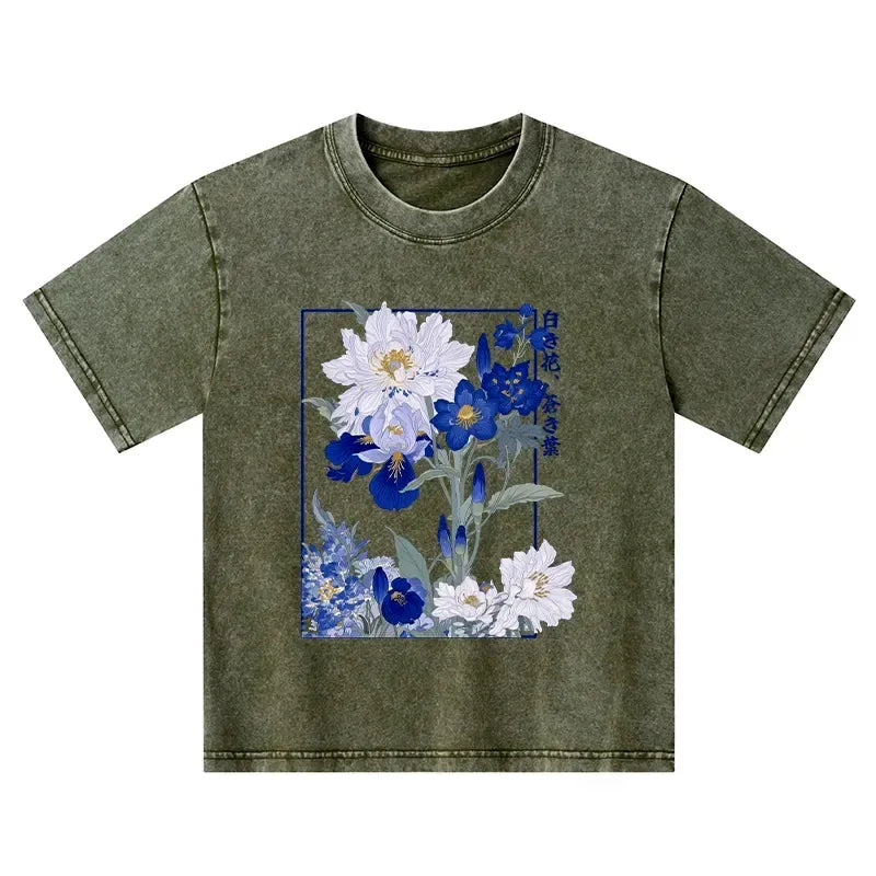Kyoto-Lion Blossoms Of The Firmament Kids Washed T-Shirt