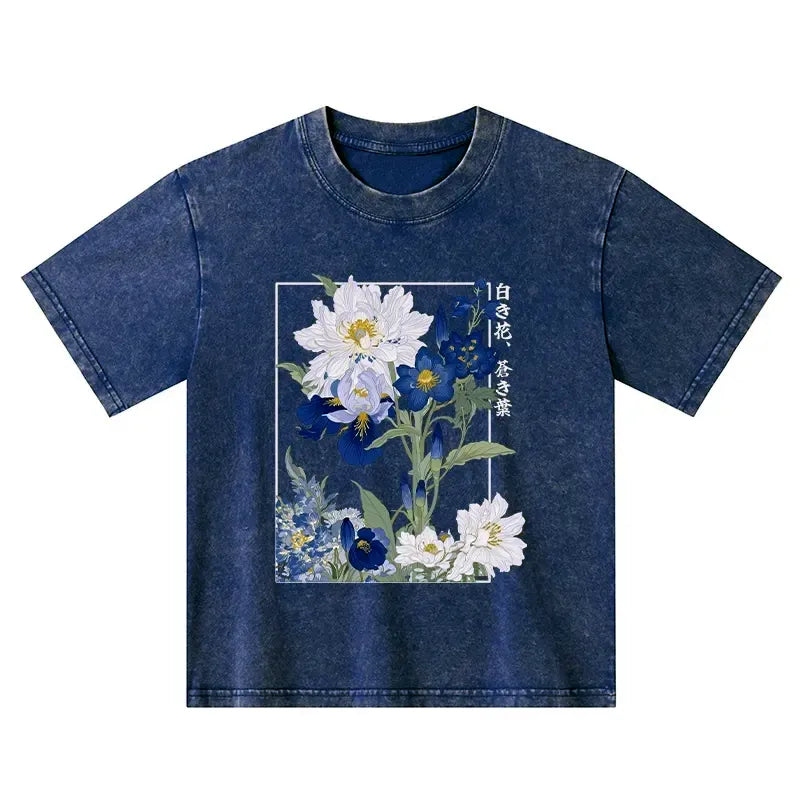 Kyoto-Lion Blossoms Of The Firmament Kids Washed T-Shirt