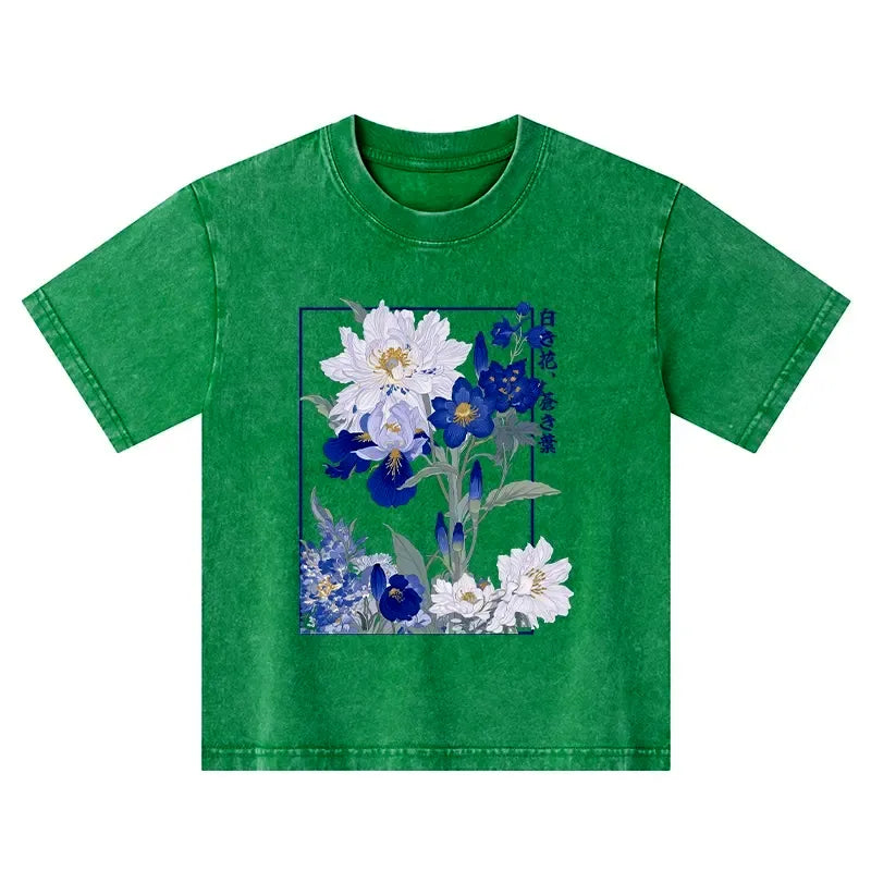 Kyoto-Lion Blossoms Of The Firmament Kids Washed T-Shirt